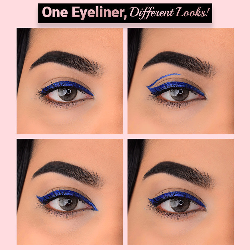 3 Glamorous Glittery Eyeliners Kit (Green, Black, Blue)