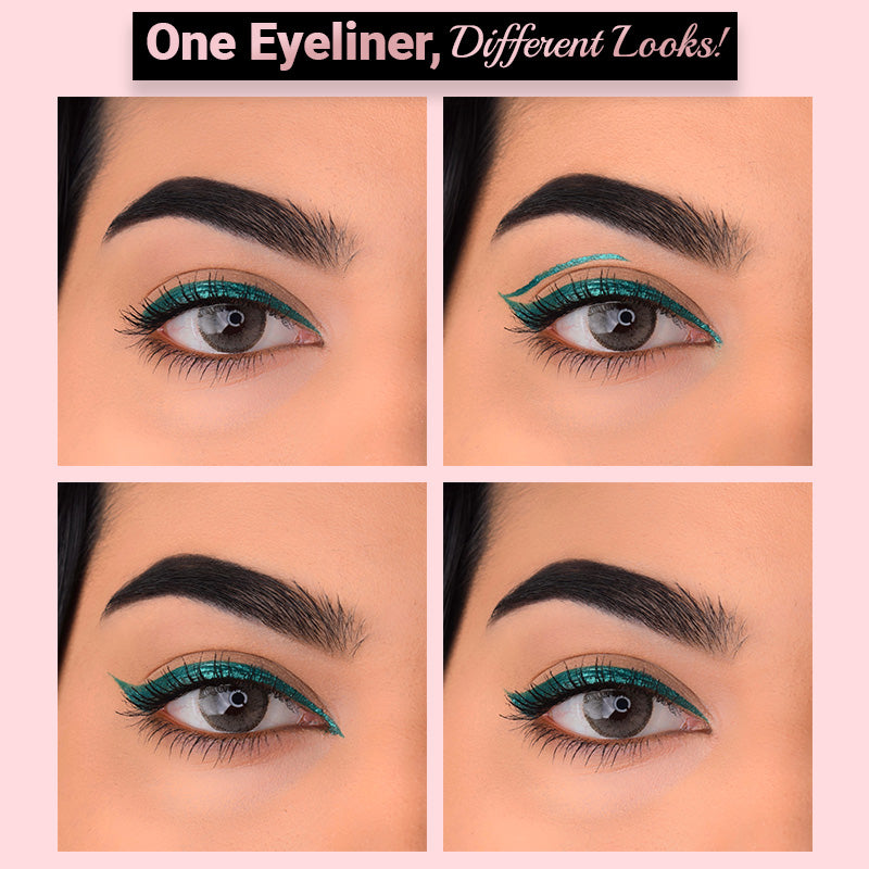 3 Glamorous Glittery Eyeliners Kit (Green, Black, Blue)