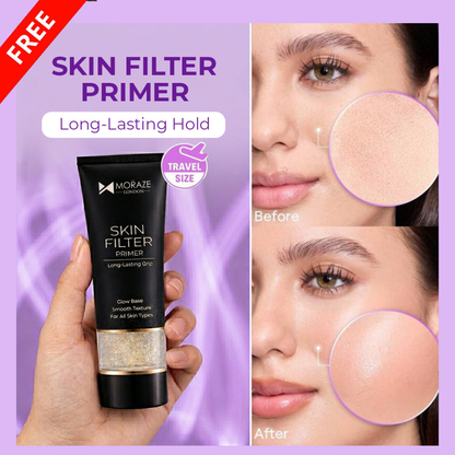 Full High Coverage Waterproof foundation - (FREE - Skin Filter Primer + Beauty Blender)