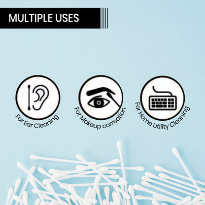 Moraze Premium Paper Stick Cotton Ear Buds, 100% Pure & Soft Cotton, 100 Stems (200 Swabs), for Ear Nose Cleansing and Makeup Removal  1