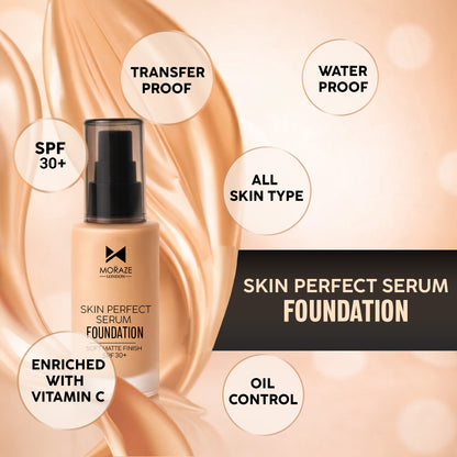 Full High Coverage Waterproof foundation - (FREE - Skin Filter Primer + Beauty Blender)