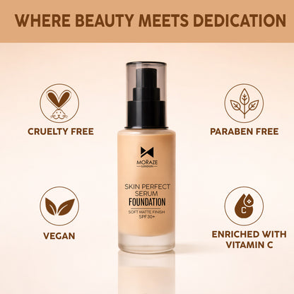 Full High Coverage Waterproof foundation - (FREE - Skin Filter Primer + Beauty Blender)