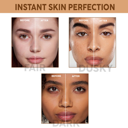 Full High Coverage Waterproof foundation - (FREE - Skin Filter Primer + Beauty Blender)