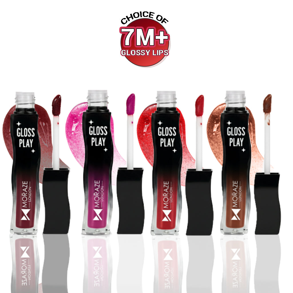 Pack of 4 Hydrating & High Shine lip Gloss  + FREE Waterproof Eyeliner.